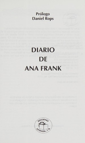 Portada del libro «El diario de Ana Frank» de Ana Frank